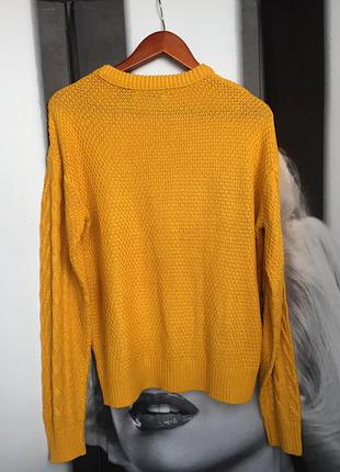 Мягкий свитер pull&bear горчичный 5