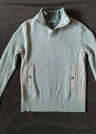 Свитер поло  в рубчик высоая горловина