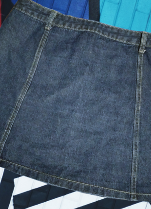 Джинсовая юбка на пуговицах и вышивкой короткая джинсовая юбка трапеция3 фото