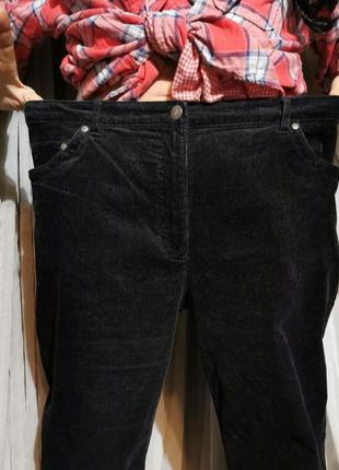 Брюки штаны стрейч высокая посадка вельветовые джинсы батал большого размера классические базовые5 фото