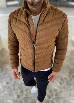 Коротка куртка з замші еврозима brown