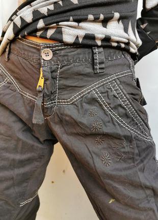 Льняные джинсы укороченные бриджи лен шорты marithe francois girbaud средняя посадка3 фото