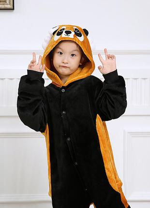 Пижама кигуруми детская енот красная панда плюшевая пижамка1 фото