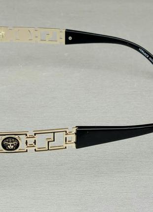Окуляри в стилі versace іміджеві унісекс оправа для окулярів овальна із золотистого металу3 фото