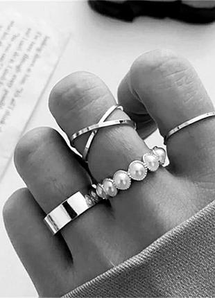 Набор колец 4 шт стильные кольца