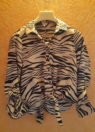 Блузка с принтом зебры river island1 фото