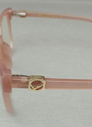 Fendi очки женские имиджевые оправа для очков пудровая бежево розовая4 фото