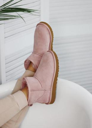 Ugg mini pink зимові чоботи уггі міні рожеві5 фото