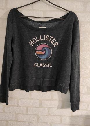 Стильный кроптоп, реглан, укороченная кофта от бренда hollister5 фото