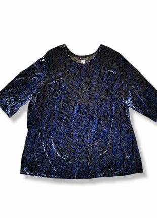 Туника бархатная блуза набивной бархат батал большого размера стрейч нарядная2 фото