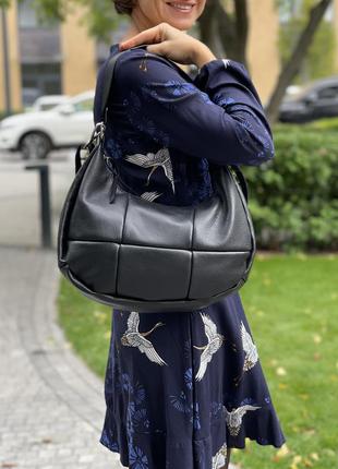 Шкіряна чорна сумка на плече lorita, італія, кольори в асортименті2 фото