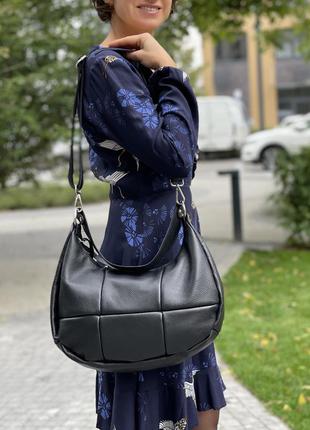 Шкіряна чорна сумка на плече lorita, італія, кольори в асортименті3 фото