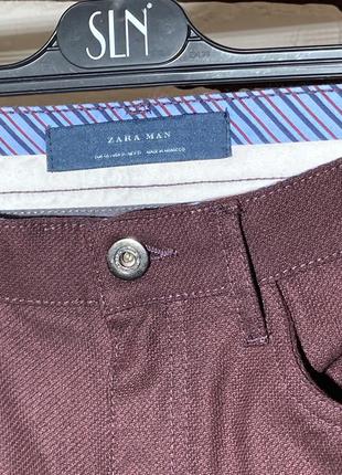 Бордовые, повседневные брюки zara man3 фото