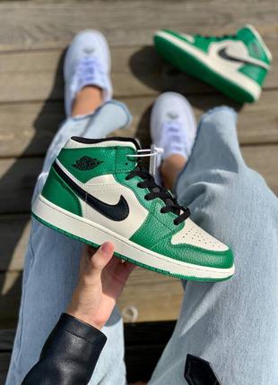 Air jordan 1 retro mid “pine green”4 фото