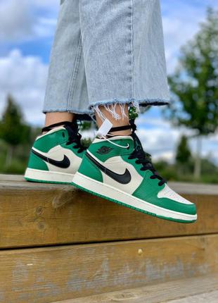 Air jordan 1 retro mid “pine green”8 фото