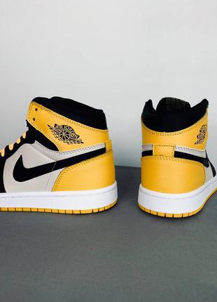 Кросівки nike air jordan 1 yellow toe5 фото