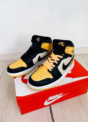 Кроссовки 
nike air jordan 1 yellow toe7 фото