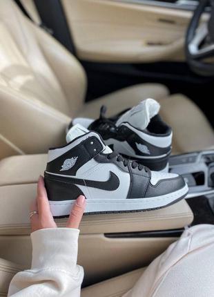 ❄️nike jordan retro 1 high black white winter❄️зимові кросівки найк джордан з хутром