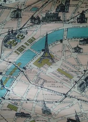 Шарф з картою парижа (paris map), модал, віскоза, one hundred stars4 фото