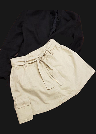 Круті спідниця шортами сумішеві з льону