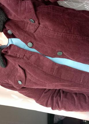 Вельветовая куртка на утеплении джинсовка шерпа2 фото