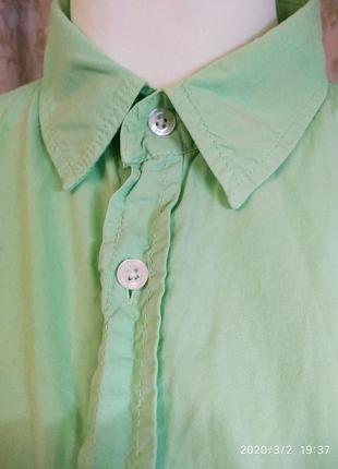 Мужская рубашка из натуральной ткани размер l светло салатовая от broadway3 фото