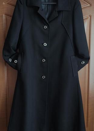Пальто шинель женская чёрная демисезонная