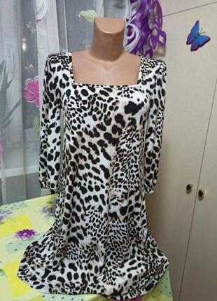 Тигровое свободное платье,туника