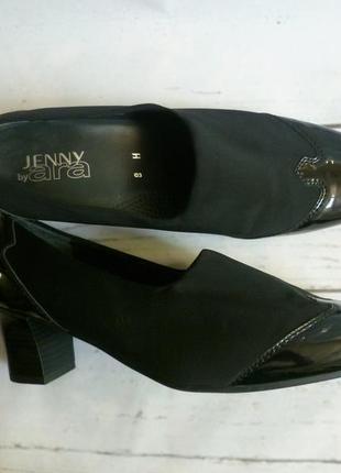 Туфли чёрные с лаковыми вставками ara2 фото