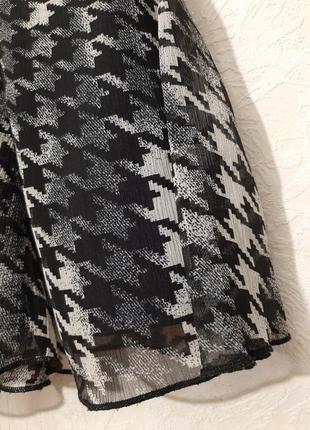 Sosoire красивая юбка стиль шанель клетка чёрная серая расширенная книзу женская 484 фото