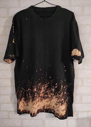 Котоновая, футболка в стиле тай-дай, с нанесением принта .