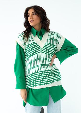 Красива жіноча жилетка туреччина акрил клітина v-виріз