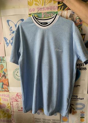 Велюрова блакитна футболка