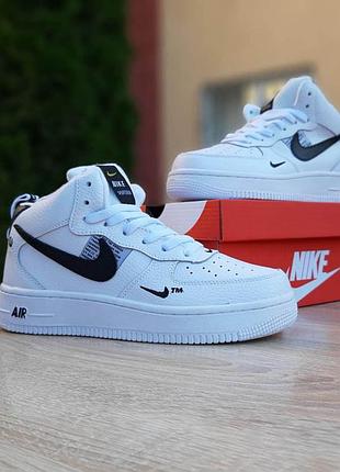 Чоловічі (черевики) кросівки nike air force high (демі, зима, з хутром)4 фото