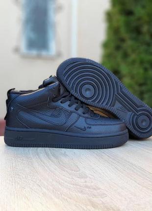 Чоловічі (черевики) кросівки nike air force high (демі, зима, з хутром)10 фото