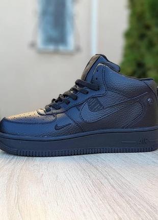 Чоловічі (черевики) кросівки nike air force high (демі, зима, з хутром)6 фото