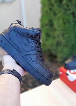 Чоловічі (черевики) кросівки nike air force high (демі, зима, з хутром)4 фото