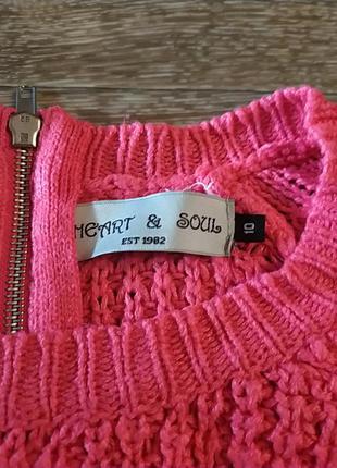 Яркий мягкий теплый натуральный малиновый  розовый свитер свитерок реглан2 фото