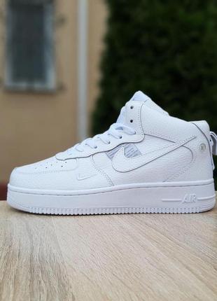 Женские (ботинки) кроссовки nike air force high (деми, зима, с мехом)6 фото