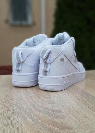 Женские (ботинки) кроссовки nike air force high (деми, зима, с мехом)8 фото