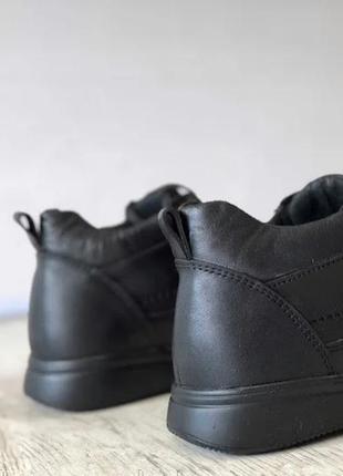 Кожаные черные ботинки (осень зима)9 фото