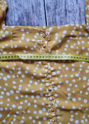 Женская блузка в горошек. горчичная блуза в стиле бохо. boohoo4 фото