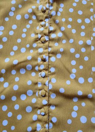 Жіноча блузка в горошок. гірчична блуза в стилі бохо. boohoo8 фото