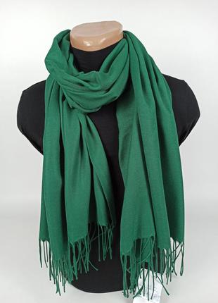 Палантин шарф кашемир изумрудно-зеленый кашемировый pashmina original однотонный теплый новый1 фото