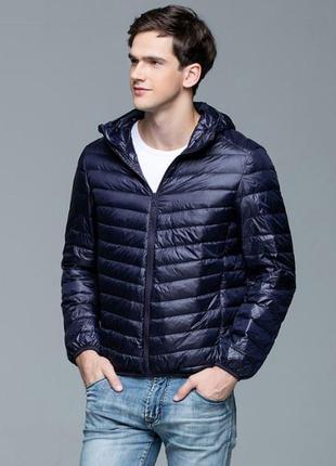 Чоловіча куртка ультратонкий компактний пуховик з капюшоном