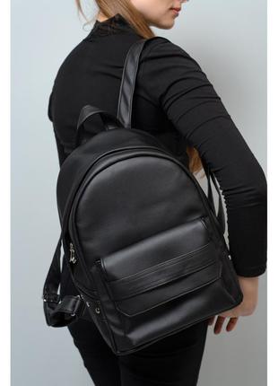 Стильный повседневный женский рюкзак черный5 фото