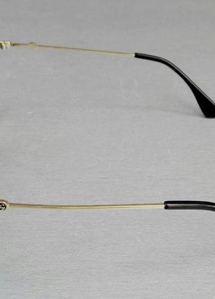 Очки gucci имиджеви женские оправа для очков черная с золотыми металлическими дужками3 фото