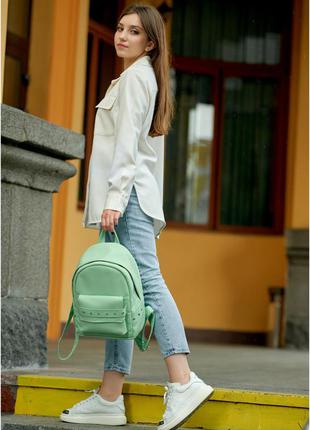 Красивый женский рюкзак мята зеленый красивый дизайн6 фото