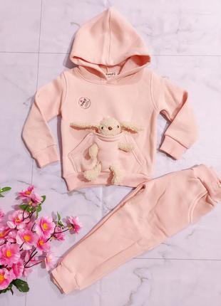 Утеплений костюм для дівчаток з кроликом🐇