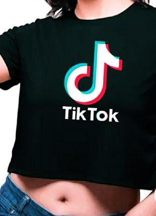 Топ футболка укороченный кроп tik tok для танцев тиктокер блогер2 фото